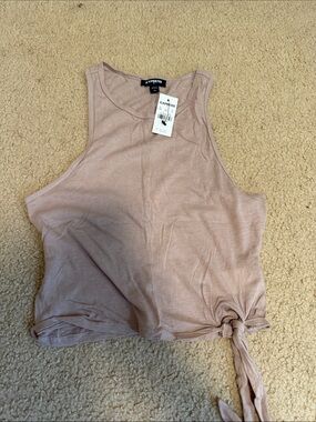 Express Tan Tie-Side Tank Top